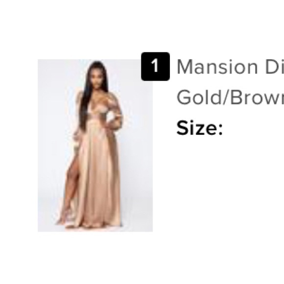 Fashion Nova XL Mansion Dinner party gold/brown - Picture 2 of 2
